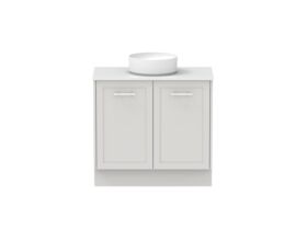 Hero - Kado Lux All Door 900mm Floor Mounted Vanity Centre Basin 20mm - Feather Grey - Front