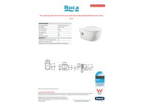 Specification Sheet - Roca Meridian Wall Pan with Soft Close Seat Quick Release MK2 White/Chrome (4 Star)