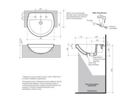 Cosmo Semi Recessed Vanity Basin 1 Taphole 500 x 400mm White