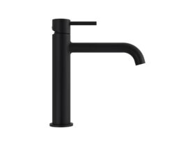 Supporting Image - Mizu Drift Medium Height Basin Mixer Curved Spout Matte Black (6 Star) Lead Free