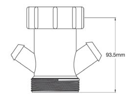 Dura Trap Extension with Overflow 50mm x 60mm