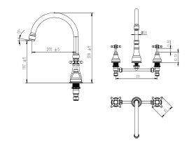 Milli Voir Hob Kitchen / Spa Set Cross Handle (4 Star)