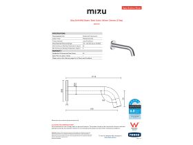 Specification Sheet - Mizu Drift MK2 Basin/Bath Outlet 160mm Chrome (5 Star)