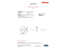 Specification Sheet - LAUFEN Sonar Bath Tray White