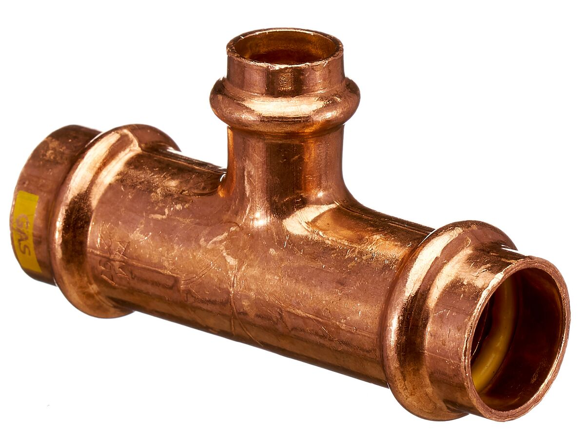 >B< Press Gas Reducing Tee 20mm x 20mm x 15mm