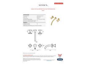 Specification Sheet - Sussex Oria Cross Wall Bath Set 215mm PVD Brushed Gold