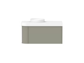 Hero - Kado Era Single Curve All Drawer 1050mm Wall Hung Vanity Left Hand Basin 90mm Durasein Top Wolfram Green