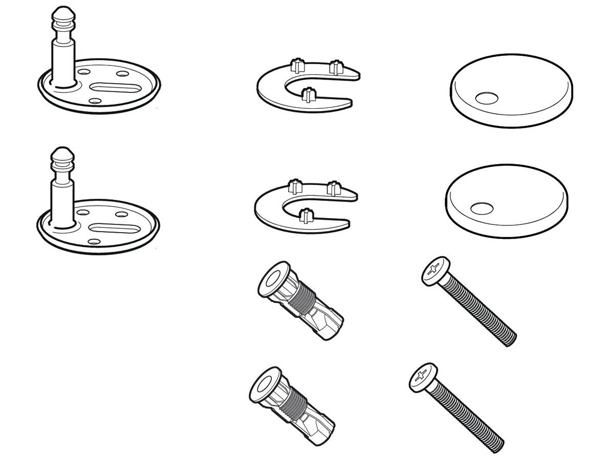 Roca Fixing Kits for Meridian Square, The Gap Square & Dama-N Soft Close Seat WY911691212001