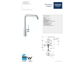 Technical Guide - Grohe Essence New Gooseneck Sink Mixer Chrome (4 Star) Lead Free
