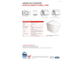 Technical Guide - American Standard Acacia E Back to Wall Pan with Soft Close Quick Release Seat White and Chrome Strip (4 Star)
