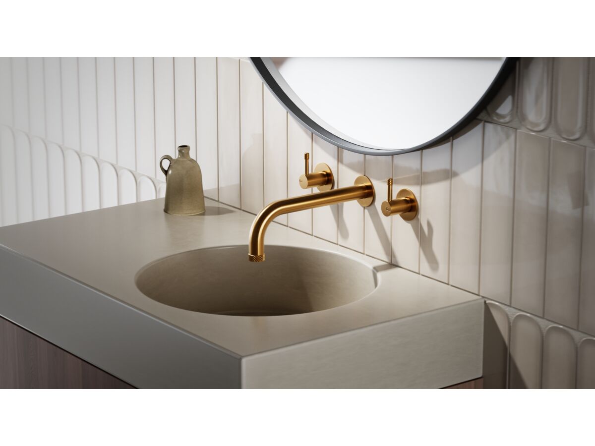 In Situ - Sussex Scala Nova Wall Basin/Bath Set 200mm in Brushed Gold
