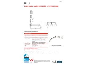 Technical Guide - Milli Pure Wall Basin Hostess System 250mm Brushed Gunmetal (3 Star)