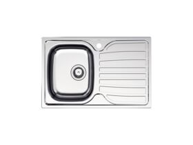 Hero - Posh Bristol Single Bowl Sink 1 Taphole Left Hand Bowl with Drainer Stainless Steel