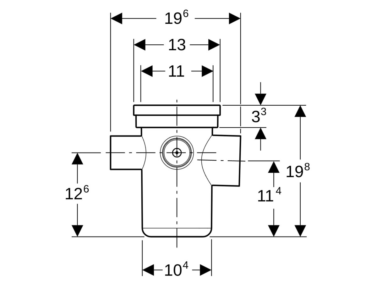 Geberit Collector Drain PE-HD 75mm x 50mm x 50mm x 50mm x 75mm