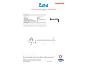 Specification Sheet - Roca Ona Wall Straight Shower Arm 400mm Matte Black