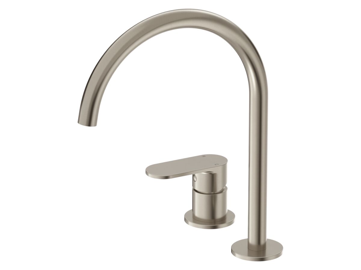 Hero - Mizu Soothe MK2 Medium Height Hob Mixer Set Brushed Nickel (6 Star) Lead Free