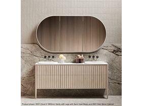 ISSY Cloud II 1800mm Vanity with Legs with Semi Inset Basin and ISSY Halo Mirror Cabinet