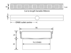 Kado Lux Shower Channel Kit Satin 900mm