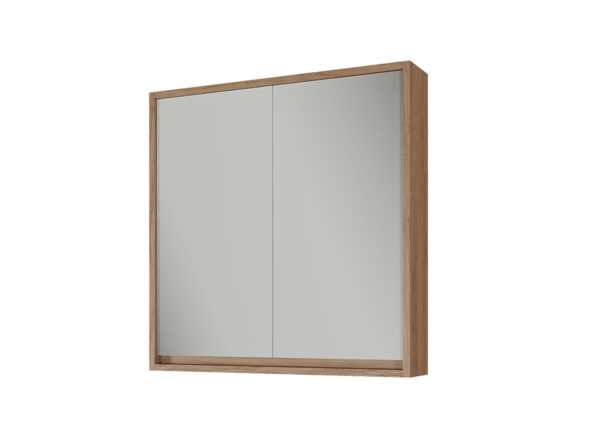 Supporting Image - Kado Aspect 750mm Mirror Cabinet Two Doors - Boston Oak side