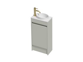 Posh Domaine Mini 400 1 Door Floor Standing Colour Cherry Pie with Basin