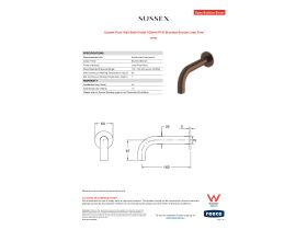 Specification Sheet - Sussex Pure Wall Bath Outlet 160mm PVD Brushed Bronze Lead Free