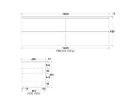 Kado Arc Timber Twin Drawer 1500 Single Bowl Vanity Corian 12mm Top