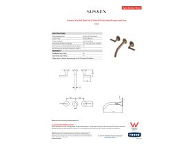 Specification Sheet - Sussex Oria Wall Bath Set 215mm PVD Brushed Bronze Lead Free