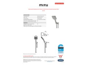 Specification Sheet - Mizu Soothe Handshower with Water Inlet Wall Bracket Brushed Gunmetal (5 Star)