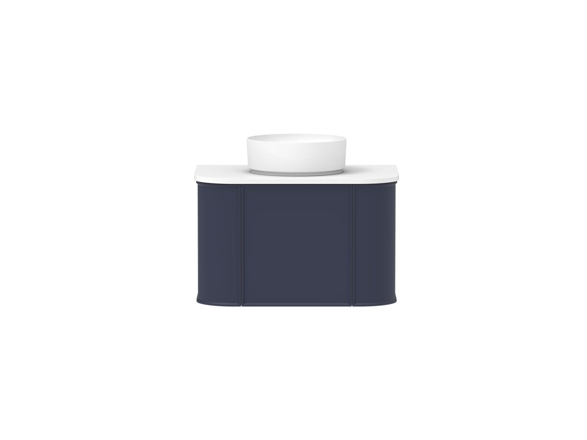 Supporting Image - Kado Era Double Curve All Door 750mm Wall Hung Vanity with Centre Basin 20mm Top Royal Battle Blue