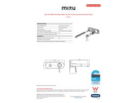 Specification Sheet - Mizu Drift MK2 Wall Basin Mixer Tap Set Trimset Brushed Gunmetal (5 Star)