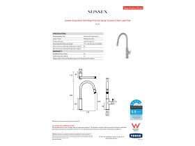 Specification Sheet - Sussex Scala Nova Sink Mixer Pull Out Spray Chrome (5 Star) Lead Free