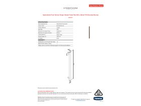 Specification Sheet - Hydrotherm Pure Vertical Single Heated Towel Rail 900 x 38mm PVD Brushed Bronze