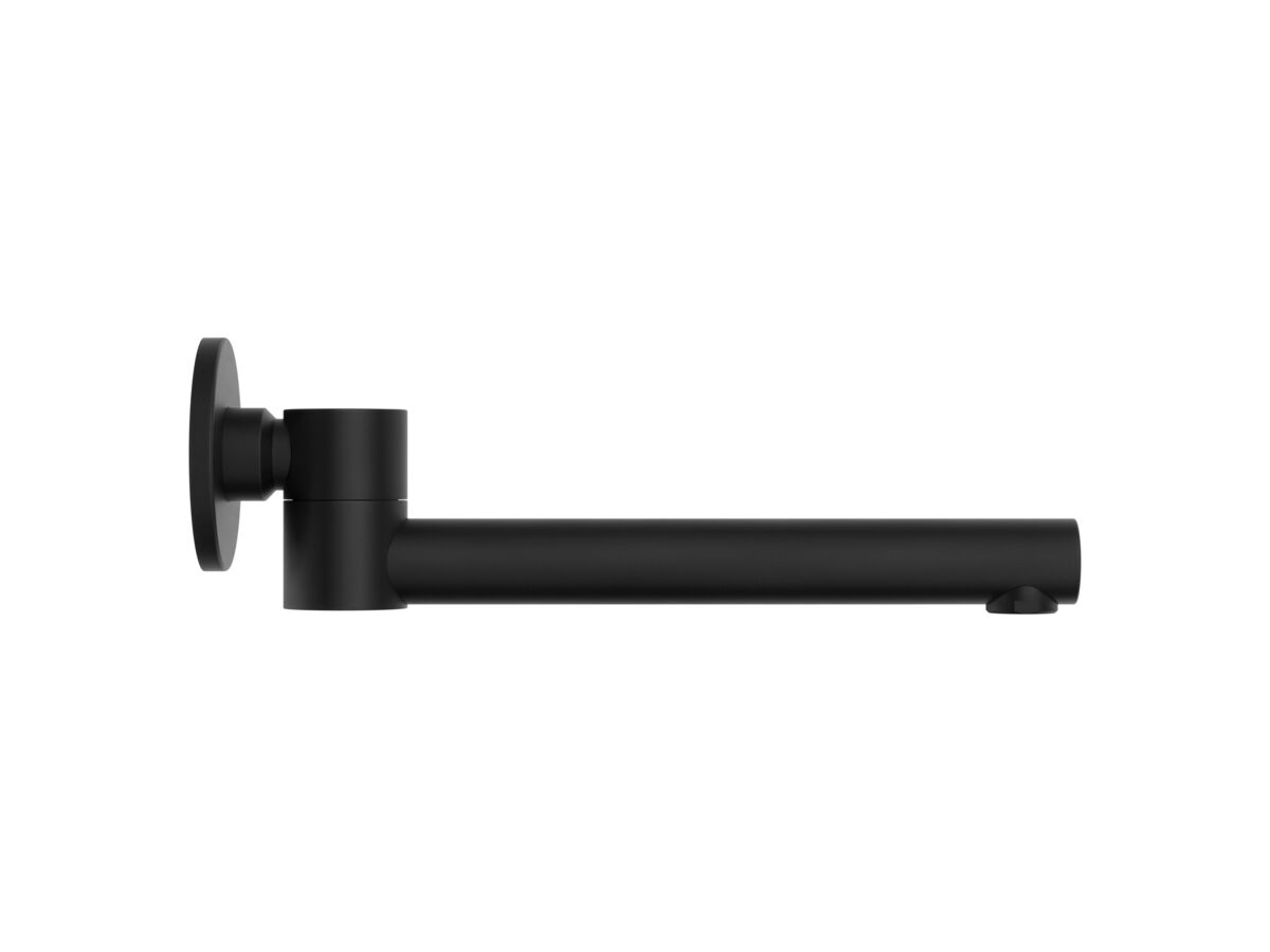 Supporting Image - Mizu Drift Swivel Bath Outlet Straight Spout 227mm Matte Black - Side