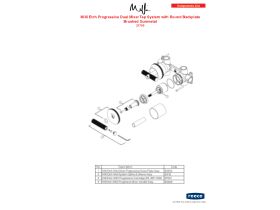 Component Listing - Milli Etch Progressive Dual Mixer Tap System with Round Backplate Brushed Gunmetal