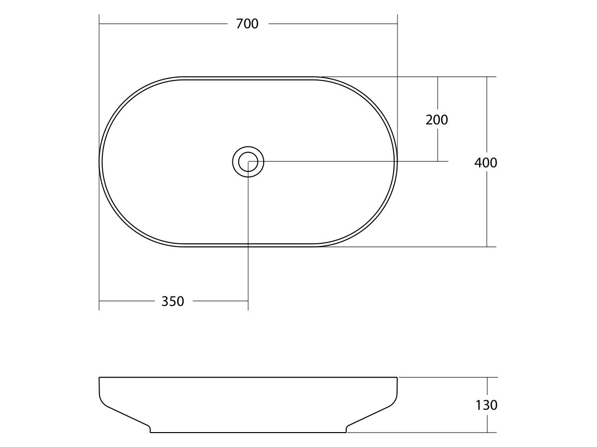 Venice 700 Solid Surface Counter Basin White