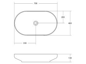 Venice 700 Solid Surface Counter Basin White
