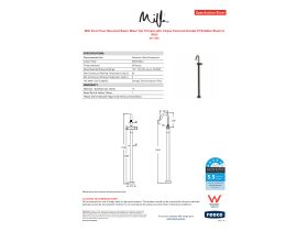 Specification Sheet - Milli Pure Floor Mounted Basin Mixer Tap Trimset with Cirque Textured Handle PVD Matte Black (5 Star)