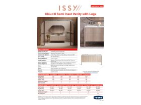 Specification Sheet - ISSY Cloud II Vanity Unit with Legs Semi Inset