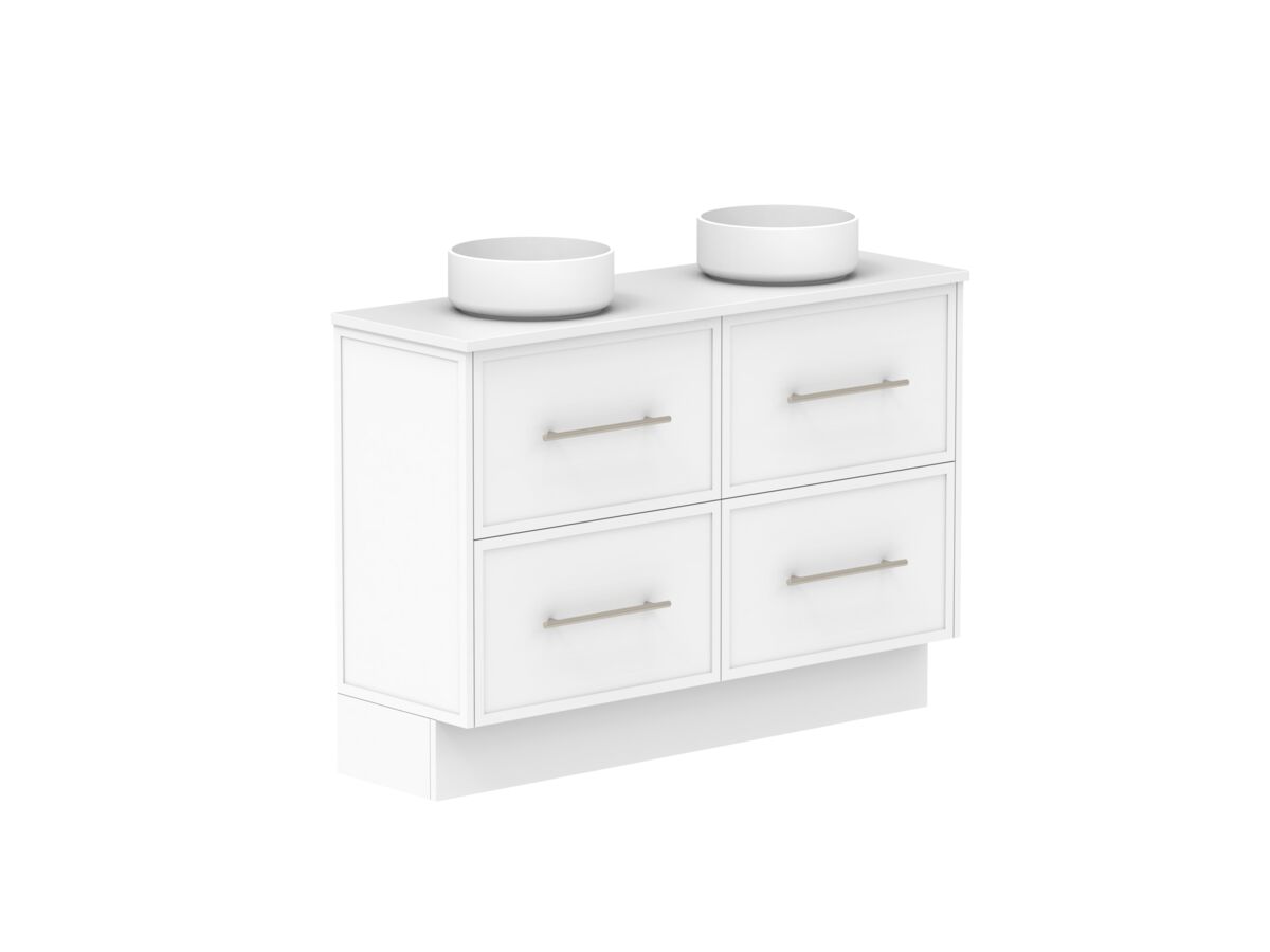 Supporting Image - Kado Lux Ensuite All Drawer Twin 1200mm Floor Mount Double Basin 20mm Top Shaker