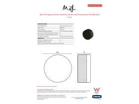 Specification Sheet - Milli Pure Progressive Shower / Bath Mixer Tap with Linear Textured Handle PVD Matte Black