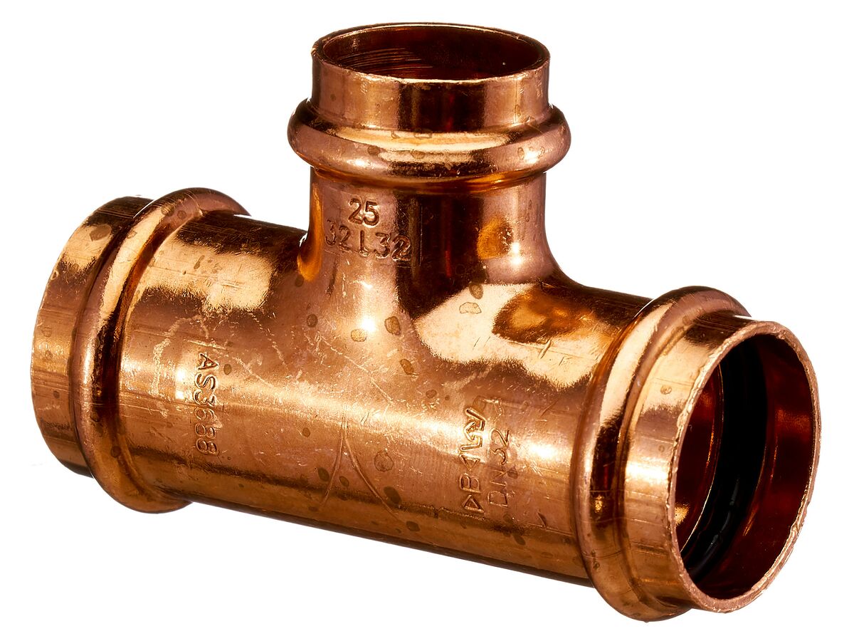 >B< Press Water Reducing Tee 50mm x 50mm x 40mm