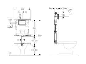 Geberit Sigma 75mm Cistern Back to Wall Pneumatic (4 Star)
