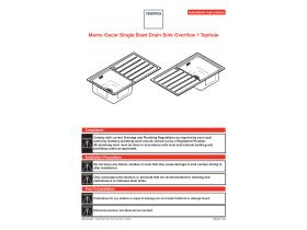 Installation Instructions - Memo Oscar Inset  Single Bowl & Drainer Sink Overflow 1 Taphole