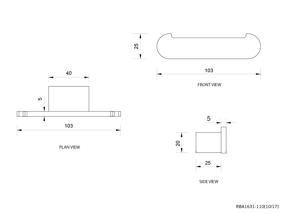 Oken Brass Double Robe Hook 103mm Chrome