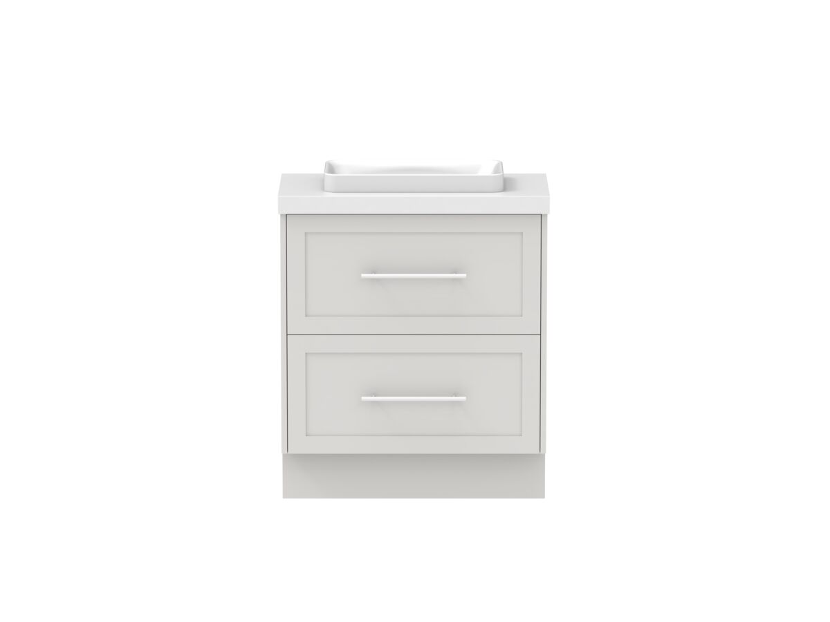 Hero - Kado Lux Ensuite All Drawer Twin 750mm Floor Mount Centre Basin 50mm Top