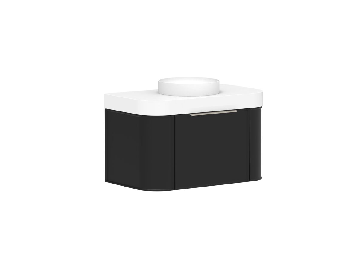 Supporting Image 2 - Kado Era Double Curve All Drawer 900mm Wall Hung Vanity Centre Basin 90mm Durasein Top Matte Black