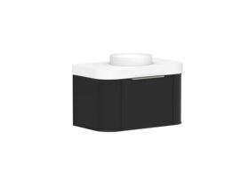 Supporting Image 2 - Kado Era Double Curve All Drawer 900mm Wall Hung Vanity Centre Basin 90mm Durasein Top Matte Black
