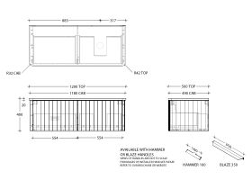 Kado Neue All-Drawer 1200 Right Offset Bowl Wall Hung