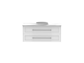 Supporting Image - Kado Lux All Drawer 1200mm Wall Hung Vanity Centre Basin 20mm - White - Front