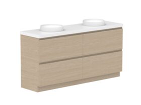 Supporting Image - Posh Domaine All-Drawer Twin 1800mm Floor Mounted Vanity Unit Double Bowl 50mm Top
